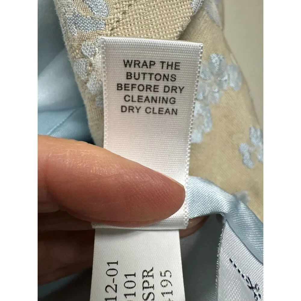VTG - BANANA REPUBLIC Tan/Blue Floral Jacquard Blazer, Sz 6